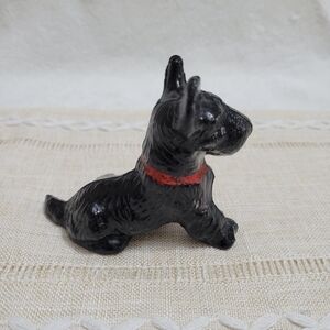 Vintage Cambridge Black Glass Scottie Dog Figurine